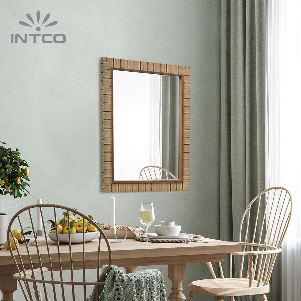 Intco linen wall mirror is the perfect accent piece to complete your space